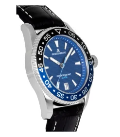 Heren Jacques Lemans Datum horloge Liverpool Diver Blue - Black