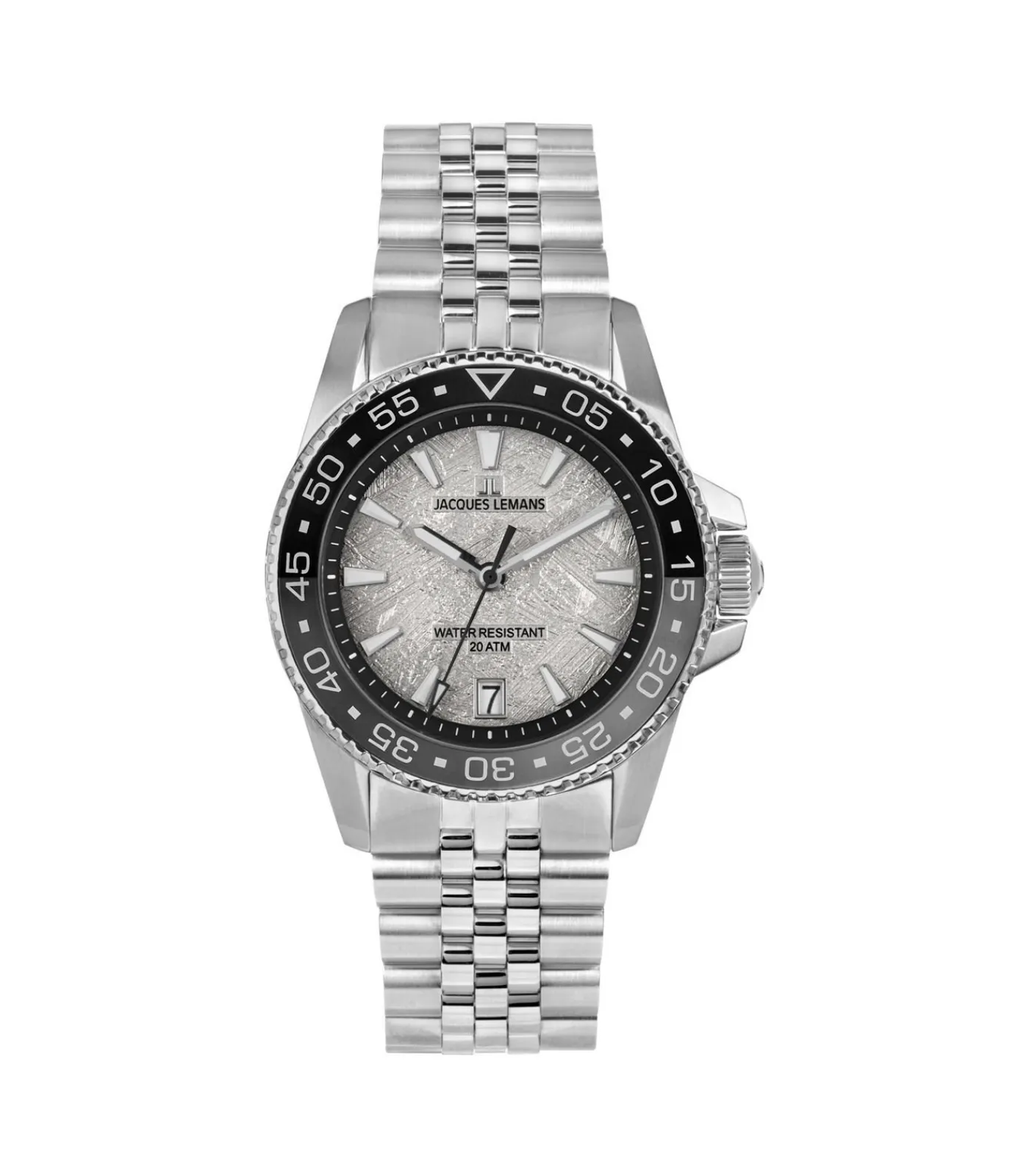 Heren Jacques Lemans Datum horloge Liverpool Diver Grey