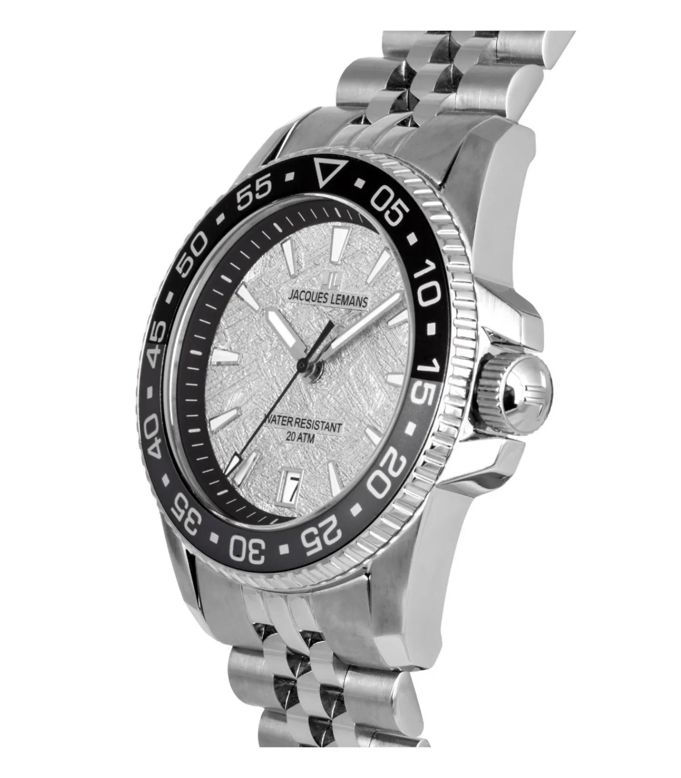 Heren Jacques Lemans Datum horloge Liverpool Diver Grey