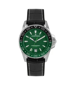 Heren Jacques Lemans Datum horloge Liverpool Diver Green - Black