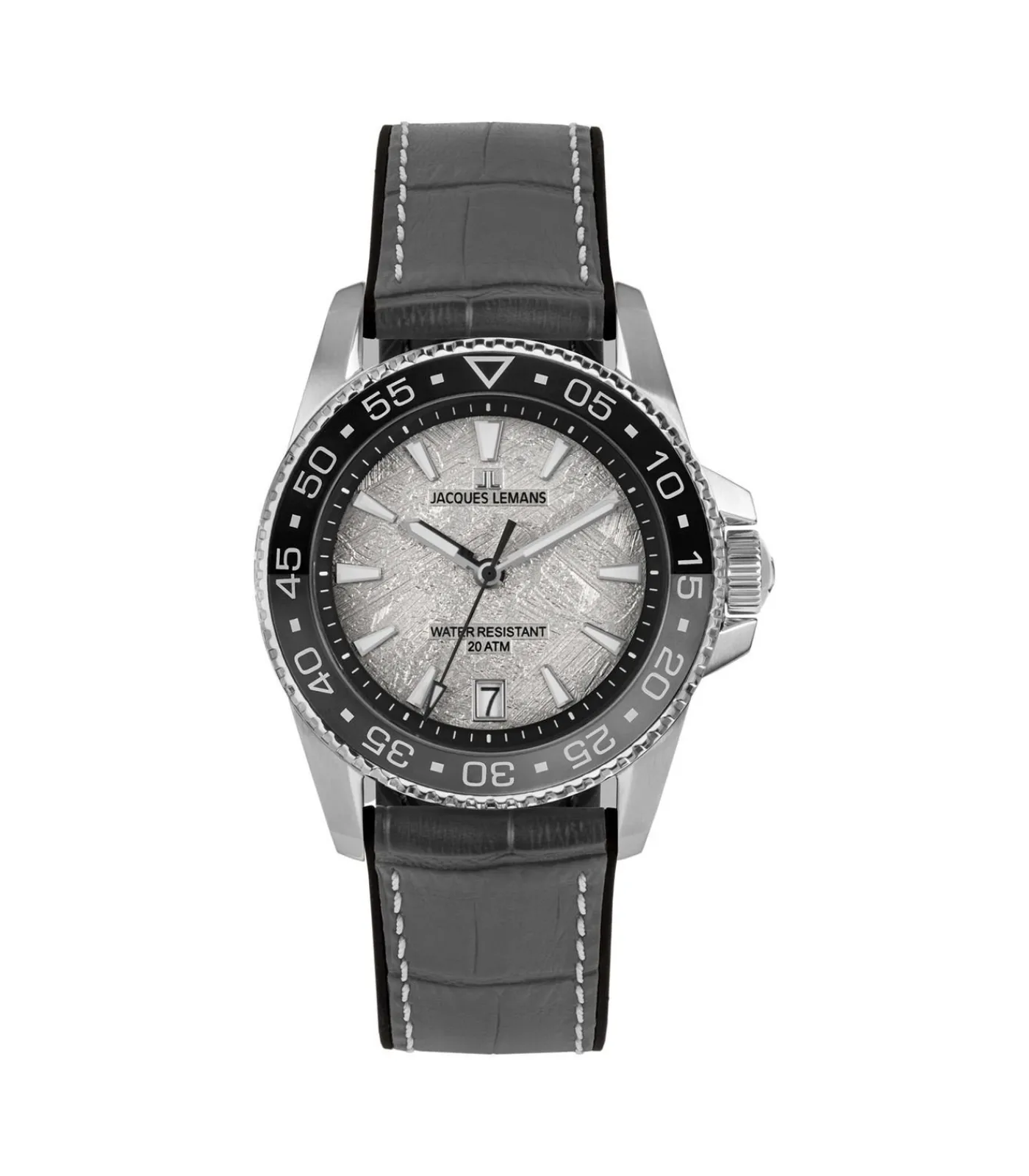 Heren Jacques Lemans Datum horloge Liverpool Diver Grey