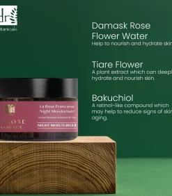 Dr Botanicals DB Groene Kaviaar & Argan Olie Nachtmoisturiser, Licht Serum en La Rose Française - Nachtmoisturiser