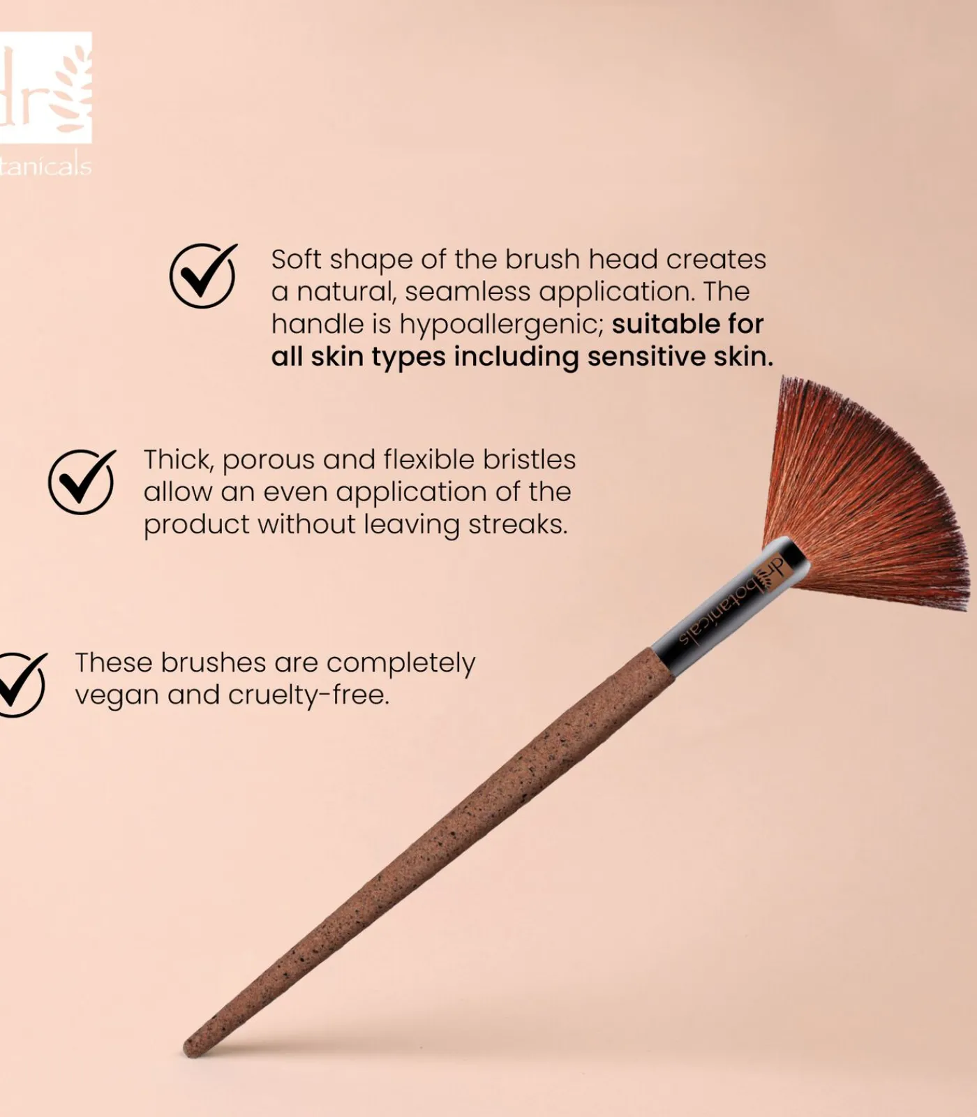 Dr Botanicals DB koffiedik waaierborstel