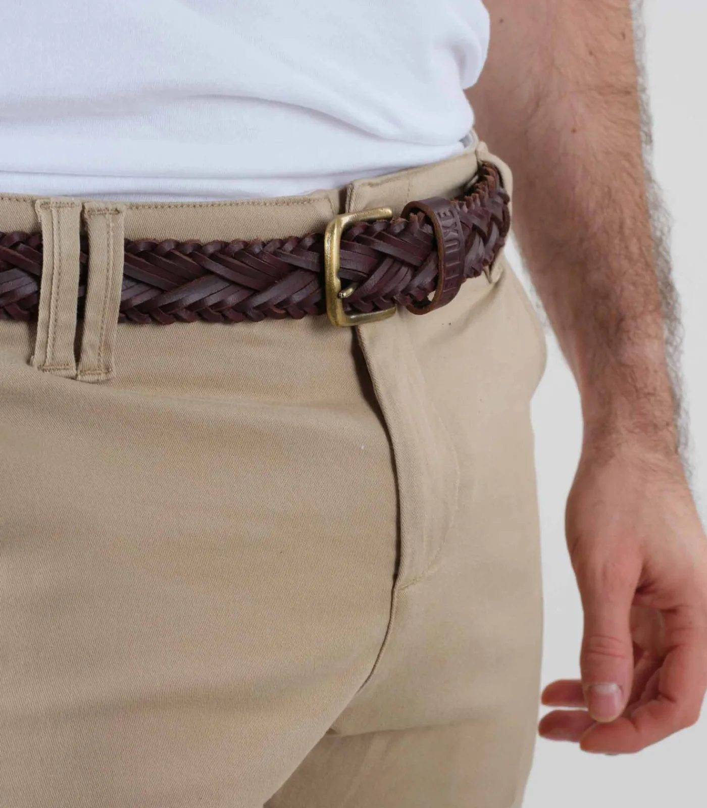 Clearance DEAN - Gevlochten riem met leereffect Heren Riemen