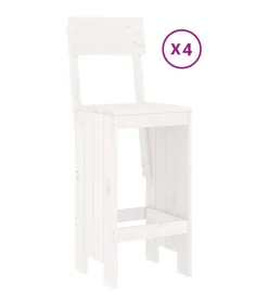 vidaXL 5-delige Barset massief grenenhout wit