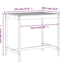vidaXL 5-delige Barset massief grenenhout wit