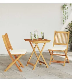 Online 3-delige bistro set voor in de tuin - Massief acaciahout Tuinmeubelen