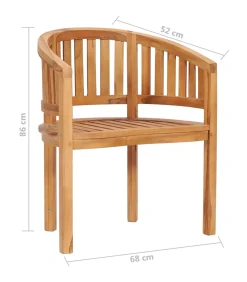 vidaXL 5-delige Loungeset banaanvormig massief teakhout