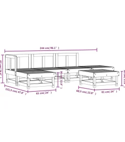 vidaXL 6-delige Loungeset massief douglashout