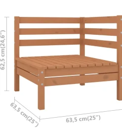 Clearance 4-delige Loungeset massief grenenhout honingbruin Tuinmeubelen