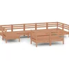 Hot 10-delige Loungeset massief grenenhout honingbruin Tuinmeubelen