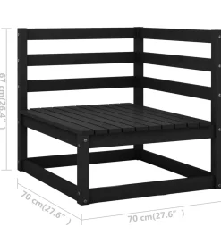 vidaXL 12-delige Loungeset massief grenenhout zwart