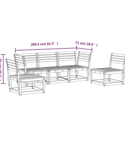 Hot 5-delige Loungeset massief douglashout Tuinmeubelen