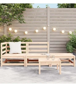 vidaXL 3-delige Loungeset massief grenenhout