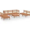 Discount 8-delige Loungeset massief grenenhout honingbruin Tuinmeubelen