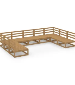 Online 9-delige Loungeset massief grenenhout Tuinmeubelen