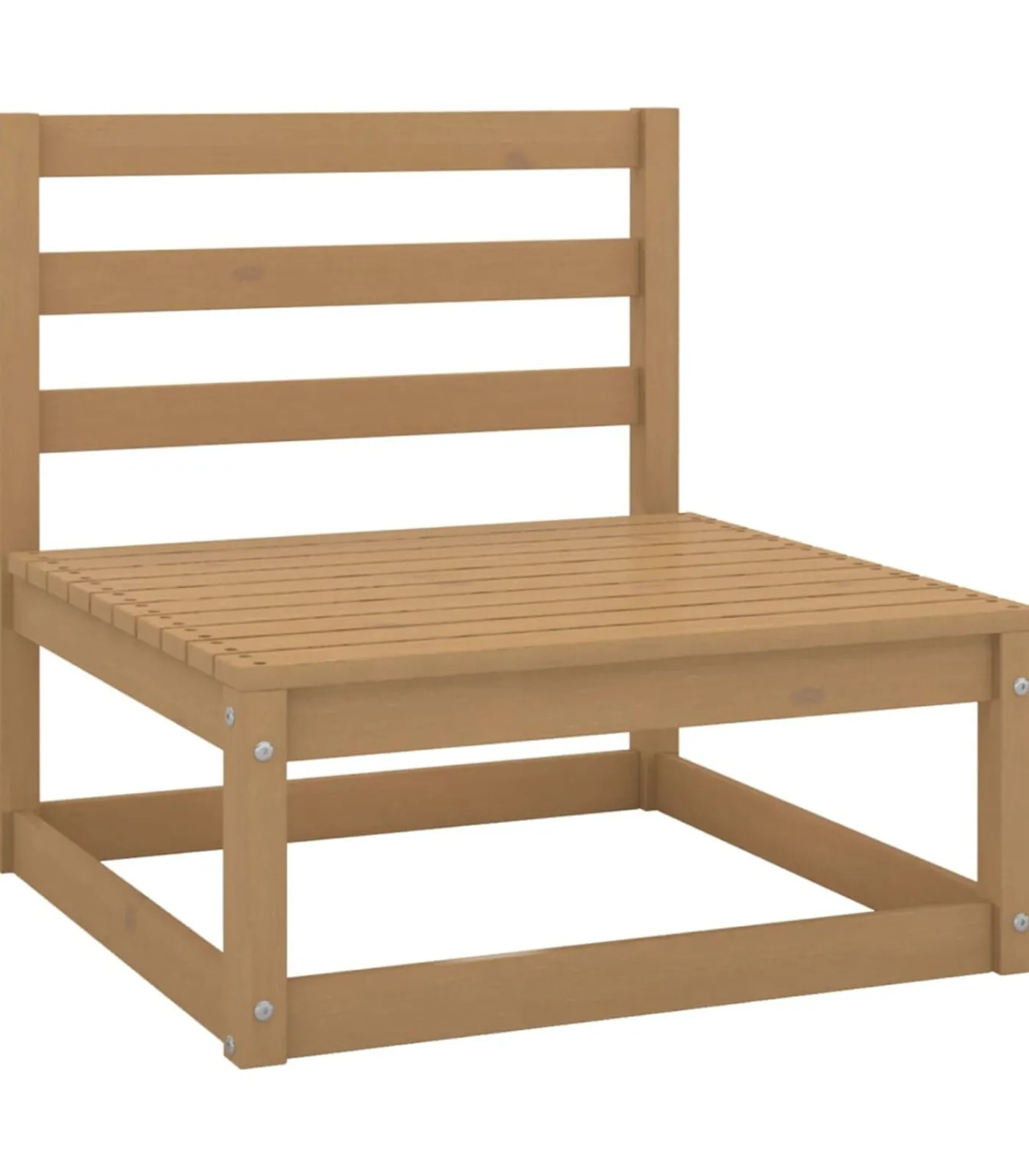 8-delige Loungeset massief grenenhout honingbruin Tuinmeubelen