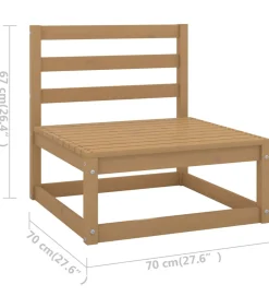 8-delige Loungeset massief grenenhout honingbruin Tuinmeubelen