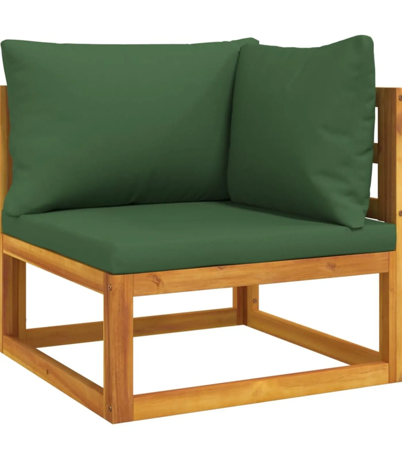 Discount 9-delige Loungeset met groene kussens massief hout Tuinmeubelen