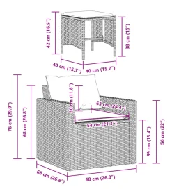 Outlet 4-delige Loungeset met kussens poly rattan beige Tuinmeubelen