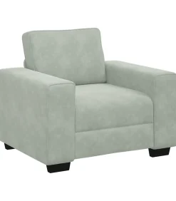 Outlet 3-delige Loungeset met kussens fluweel lichtgrijs Zetels