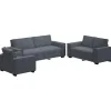 Outlet 3-delige Loungeset met kussens fluweel donkergrijs Zetels