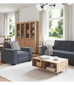 Outlet 3-delige Loungeset met kussens fluweel donkergrijs Zetels