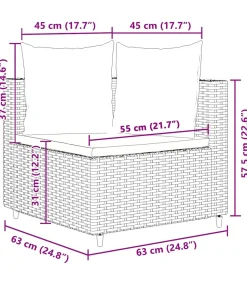 vidaXL 7-delige Loungeset met kussens poly rattan bruin
