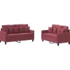 Discount 2-delige Loungeset met kussens stof wijnrood Zetels