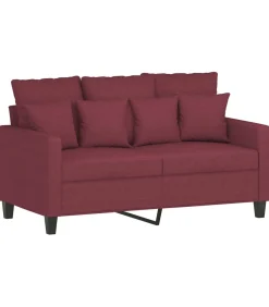 Discount 2-delige Loungeset met kussens stof wijnrood Zetels