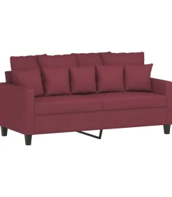 Discount 2-delige Loungeset met kussens stof wijnrood Zetels