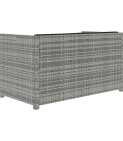 vidaXL 5-delige Loungeset met kussens poly rattan grijs