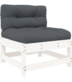 Hot 6-delige Loungeset met kussens massief hout wit Tuinmeubelen