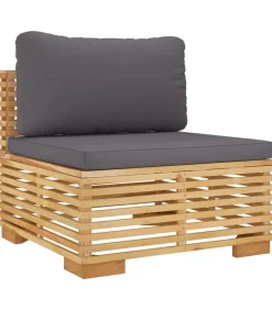 Clearance 7-delige Loungeset met kussens massief teakhout Tuinmeubelen