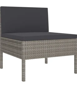 vidaXL 14-delige Loungeset met kussens poly rattan grijs