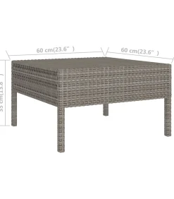 vidaXL 14-delige Loungeset met kussens poly rattan grijs