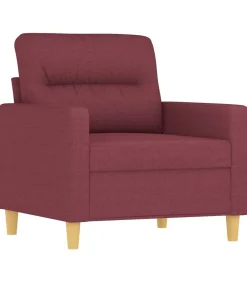 vidaXL 3-delige Loungeset met kussens stof wijnrood