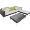 Best 4-delige Loungeset met kussens poly rattan bruin Tuinmeubelen