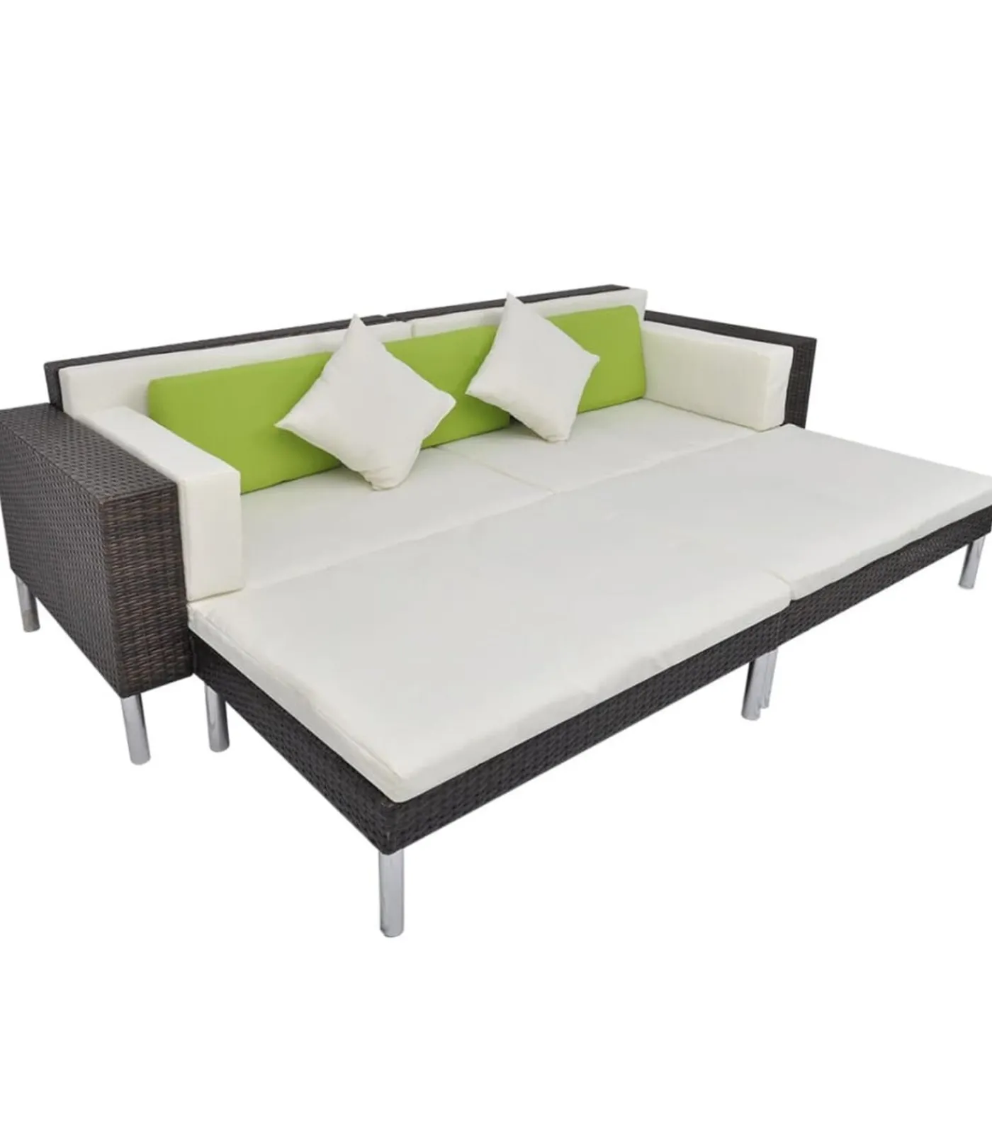 Best 4-delige Loungeset met kussens poly rattan bruin Tuinmeubelen