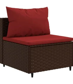 New 10-delige Loungeset met kussens poly rattan bruin Tuinmeubelen