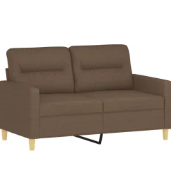 vidaXL 3-delige Loungeset met kussens stof bruin