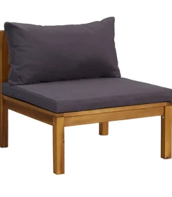 vidaXL 9-delige Loungeset met kussens massief acaciahout