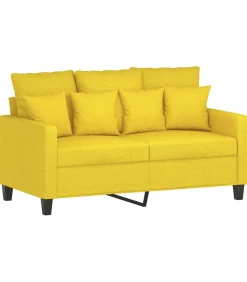 Online 2-delige Loungeset met kussens stof lichtgeel Zetels