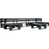 Best 6-delige Loungeset pallet hout zwart Tuinmeubelen