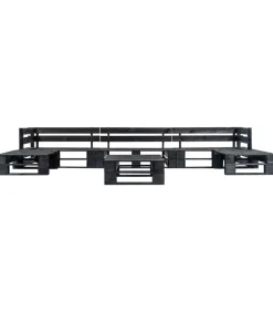 Best 6-delige Loungeset pallet hout zwart Tuinmeubelen