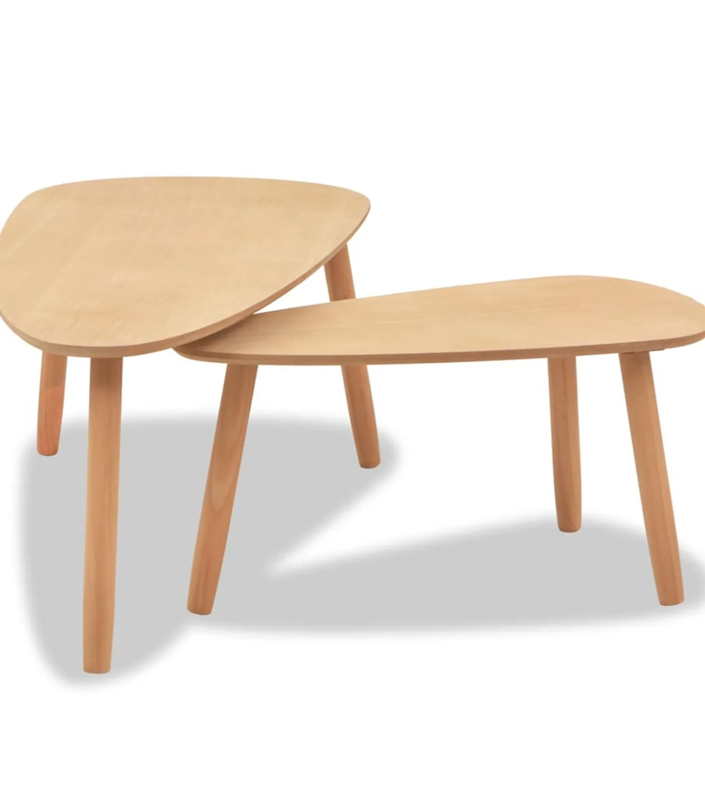 New 2-delige Salontafelset massief grenenhout bruin Tafels