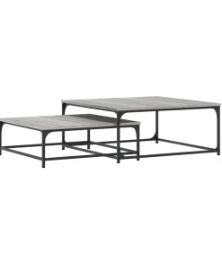 vidaXL 2-delige Tafeltjesset bewerkt hout grijs sonoma eikenkleurig