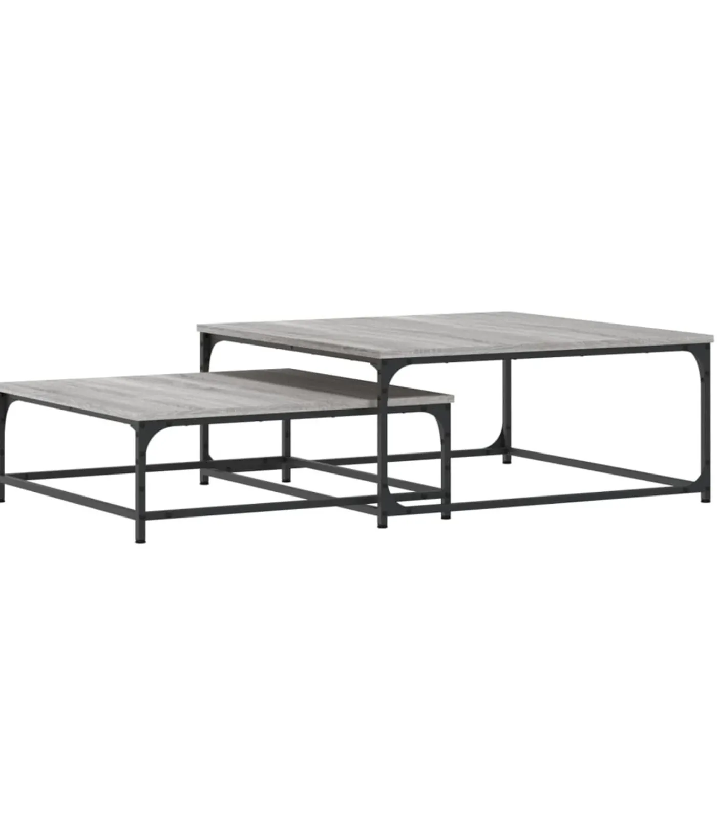 vidaXL 2-delige Tafeltjesset bewerkt hout grijs sonoma eikenkleurig