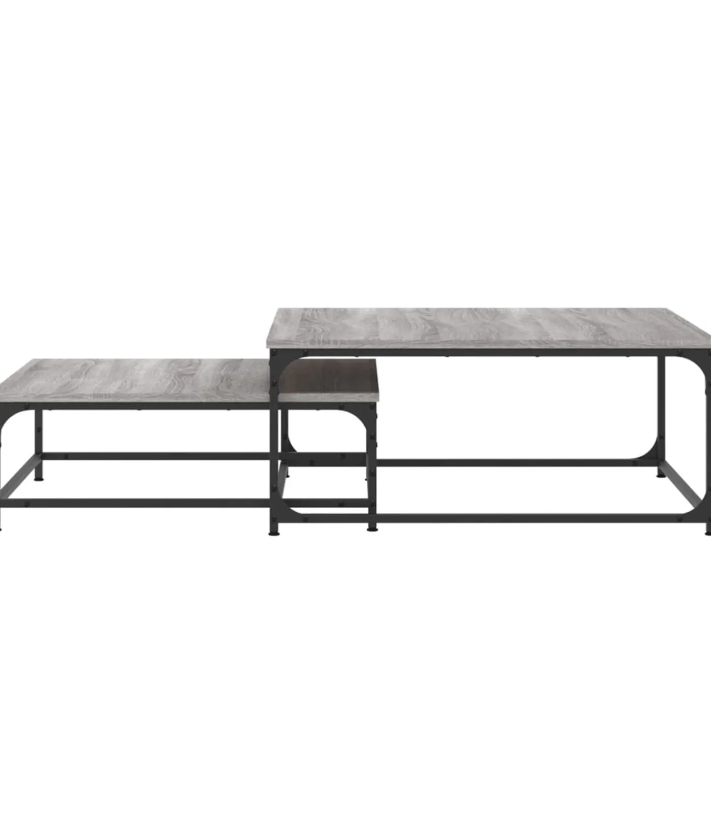 vidaXL 2-delige Tafeltjesset bewerkt hout grijs sonoma eikenkleurig