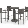 vidaXL 5-delige Tuinbarset poly rattan grijs